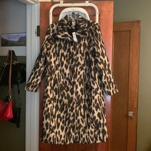Animal print Chico’s winter coat. New with tags, size 1, never worn